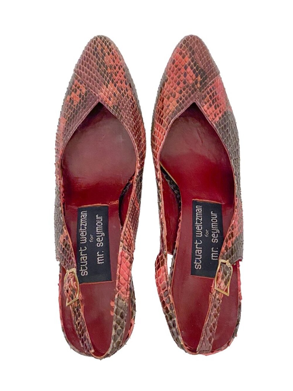 Vintage Stuart Weitzman for Mr. Seymour Snakeskin Slingback Heels - Size 6 N